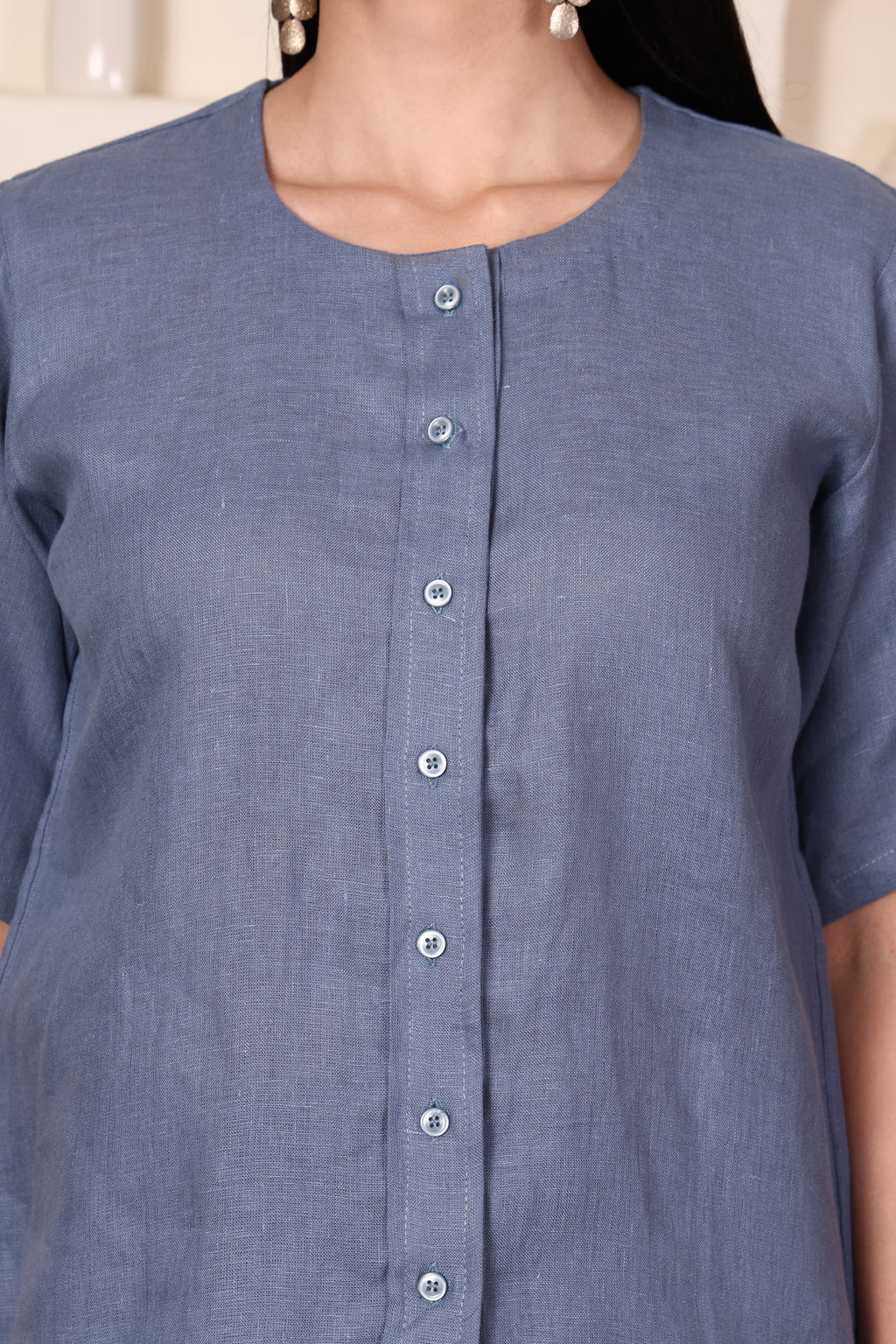 Slate Sky -Pure Linen Co-ord Set