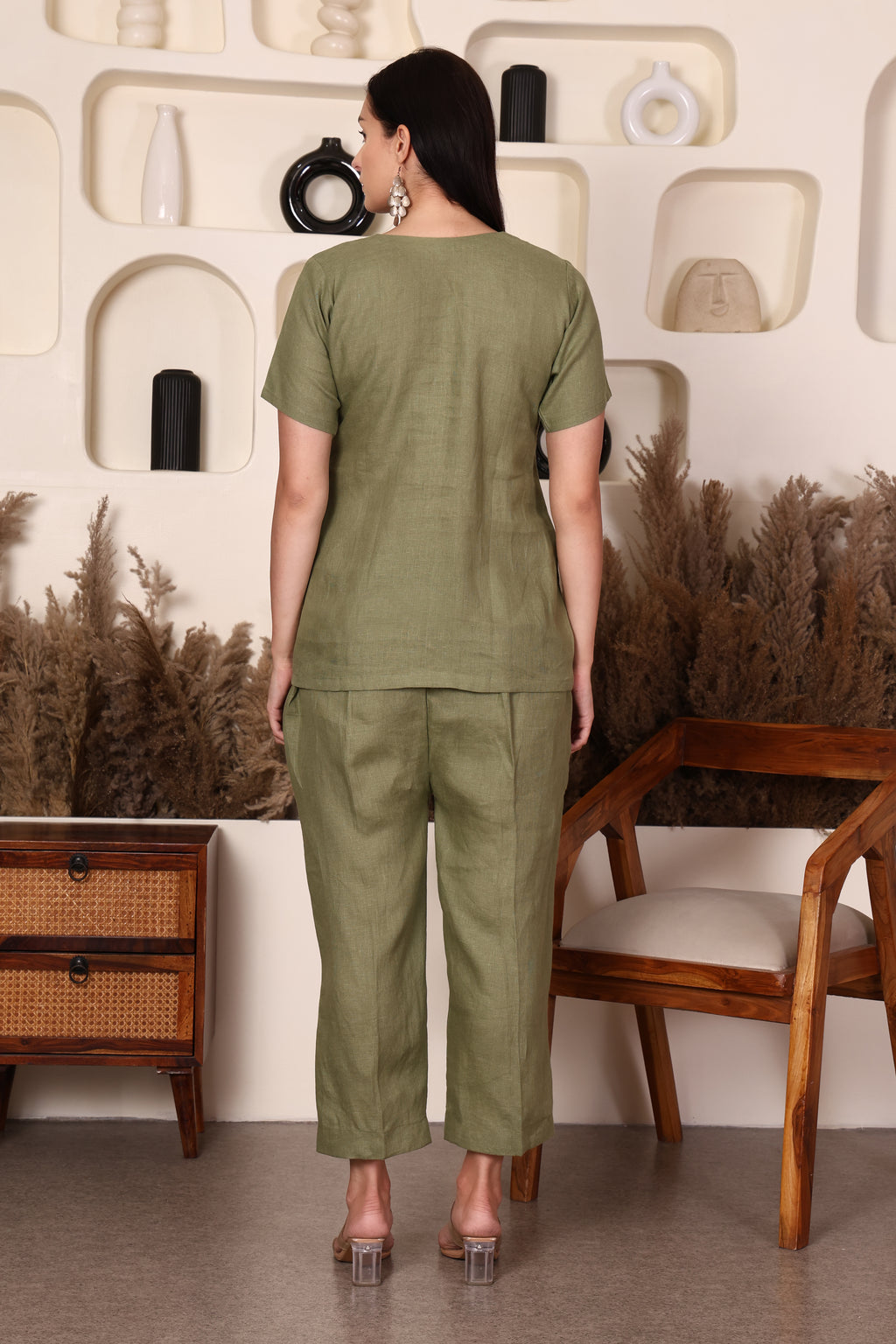 Olive Muse Linen Co-ord Set