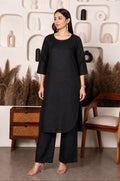 The Noir Signature Linen Kurta Set