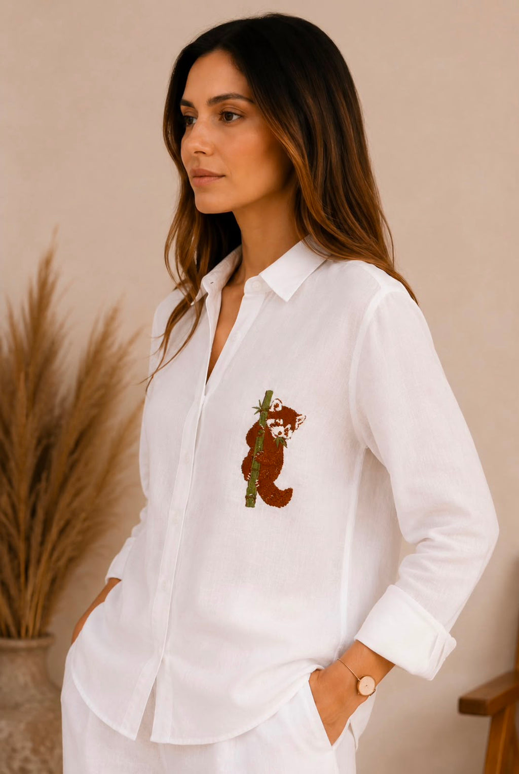 Pure linen White Koala Shirt