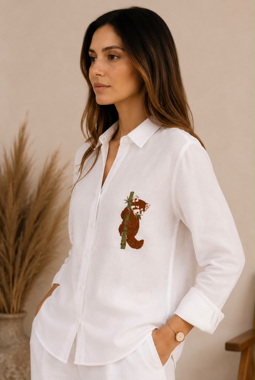 Pure linen White Koala Shirt