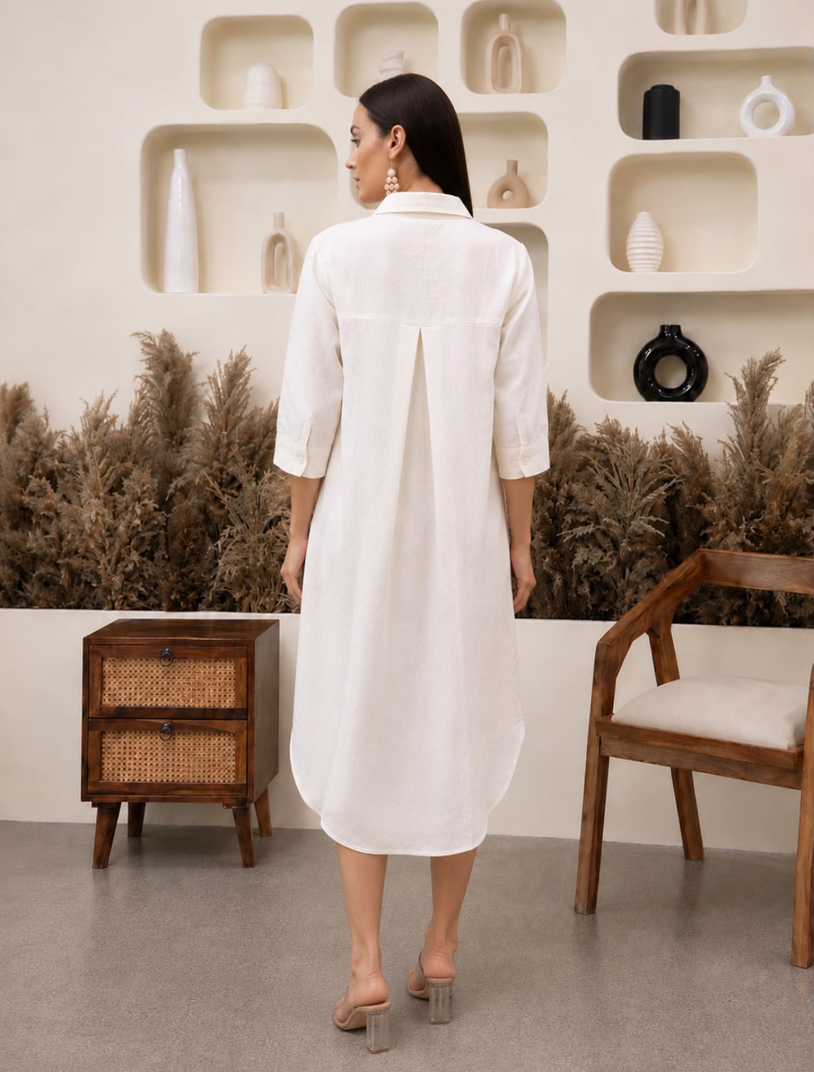 Vanilla Cloud Shirt Dress