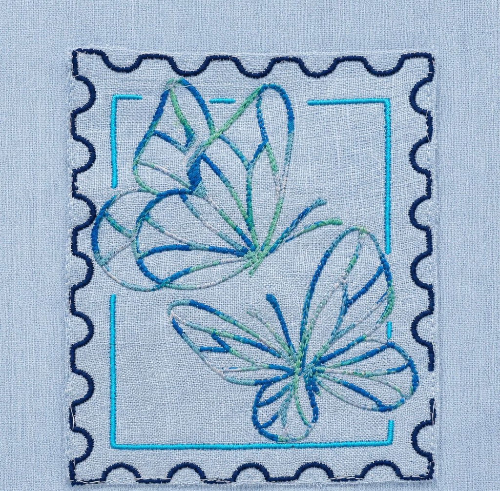 Airmail Butterfly Stamp Linen Set