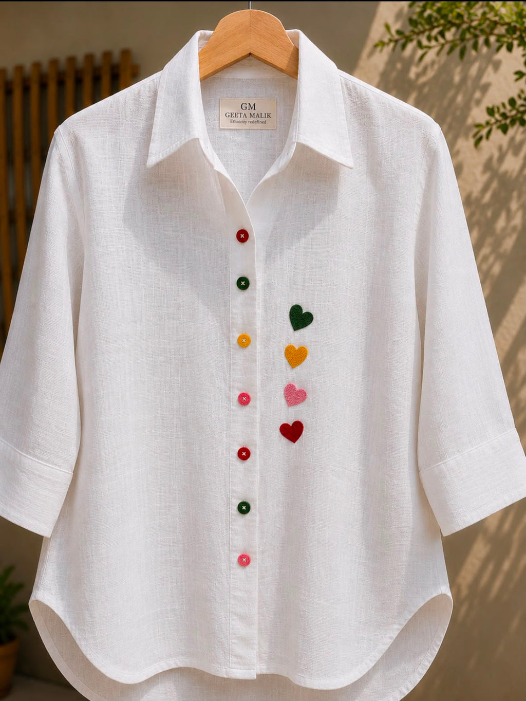 Whimsical Hearts Linen Shirt