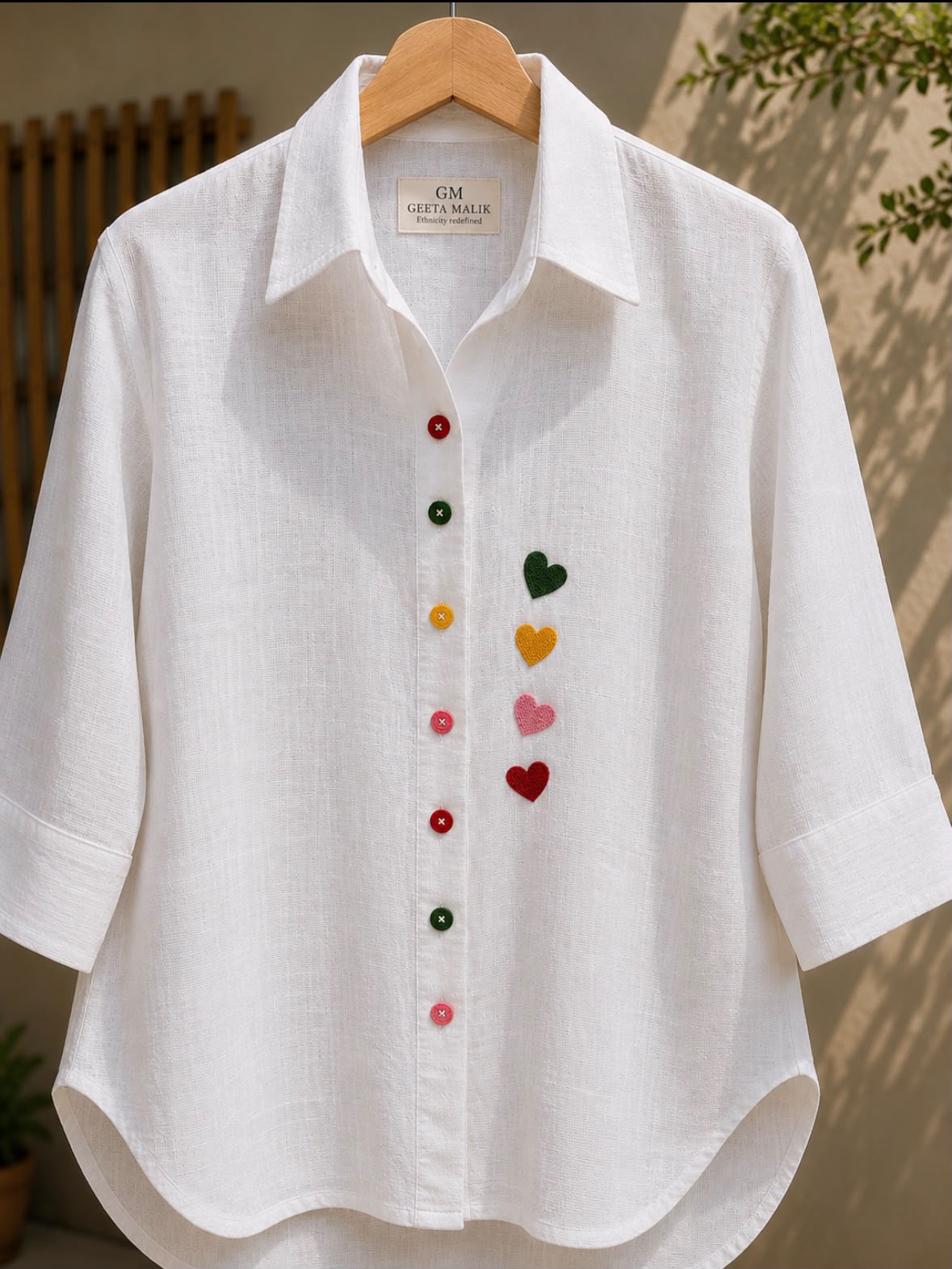 Whimsical Hearts Linen Shirt