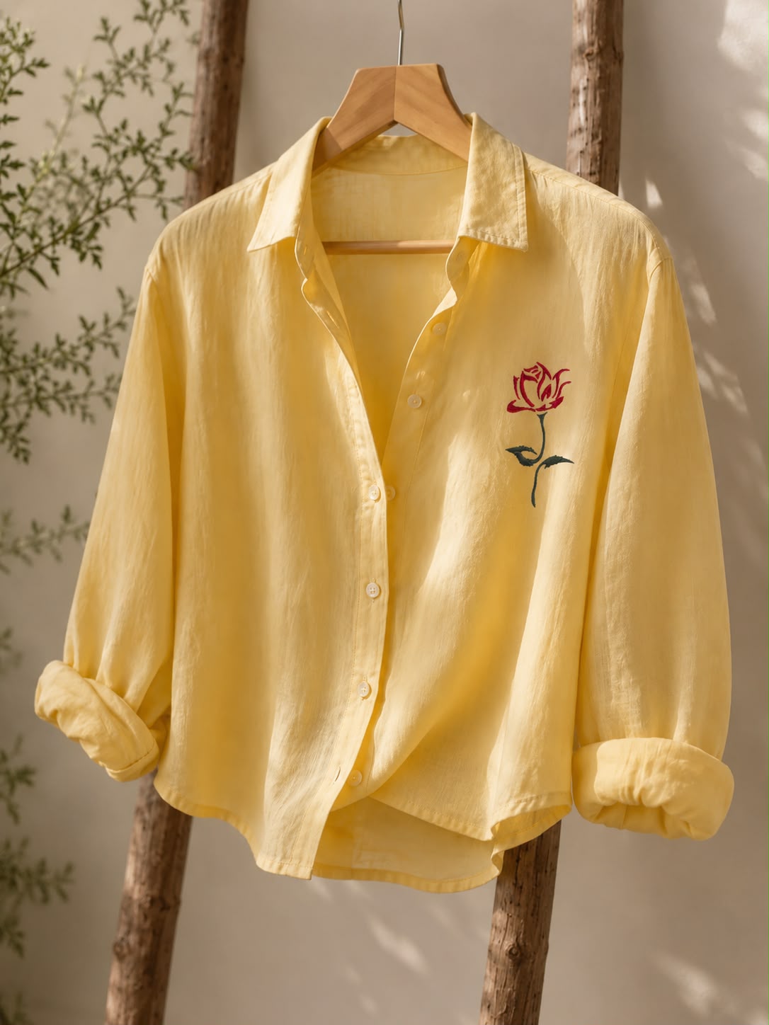 Sunlit Rose Linen Shirt